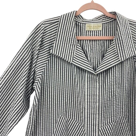 Gray Striped Women’s Shacket - Picture 2 of 12